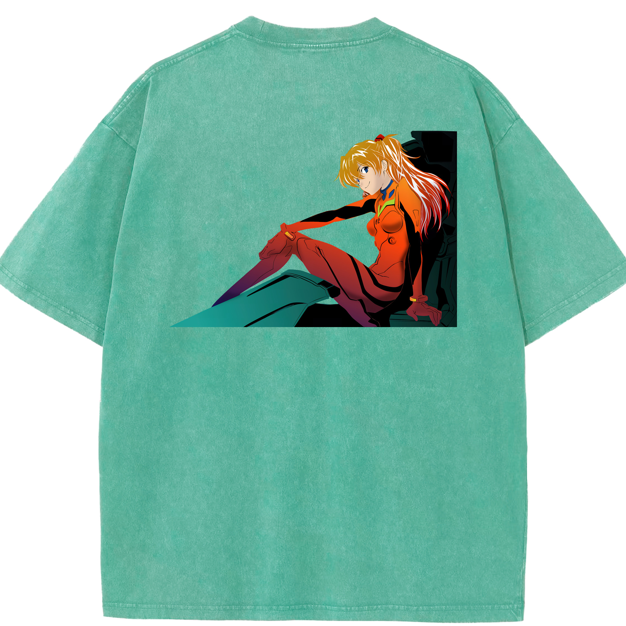 （画像用） EVA 新世紀エヴァンゲリオン 綿100% ヴィンテージ風 半袖Tシャツ（背面プリント）